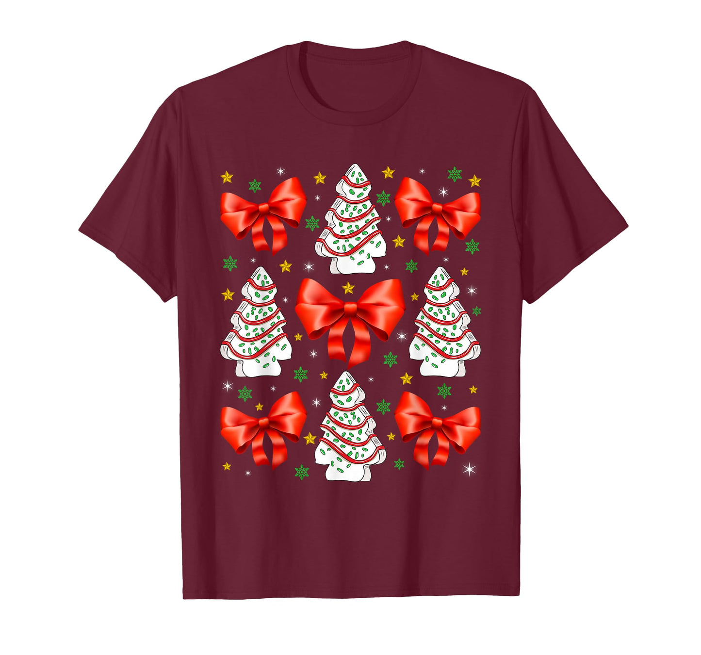 Coquette Bow Red Christmas Tree Xmas Pajama Matching Family T-Shirt