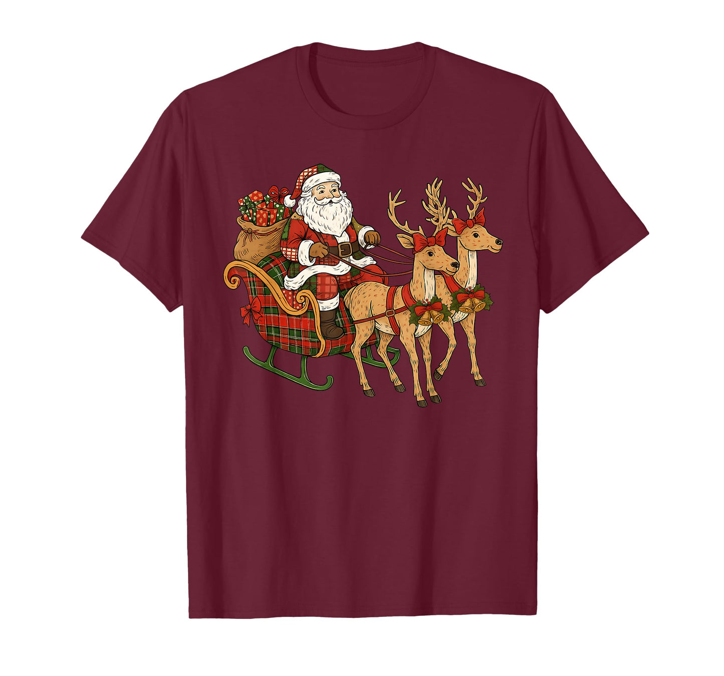 Merry Christmas Santa Reindeer Snowman Family Men Women Kids T-Shirt