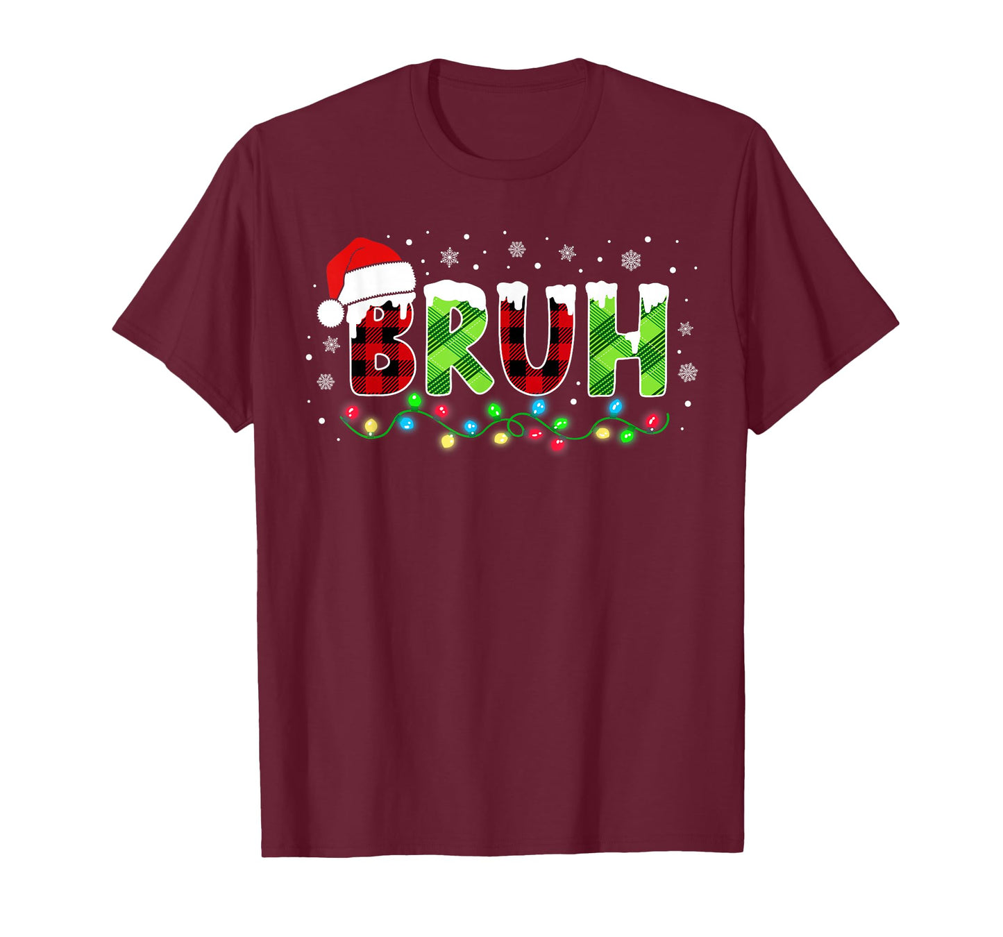 Bruh Christmas Shirt for Boys Teens Kids Family Xmas Pajamas T-Shirt