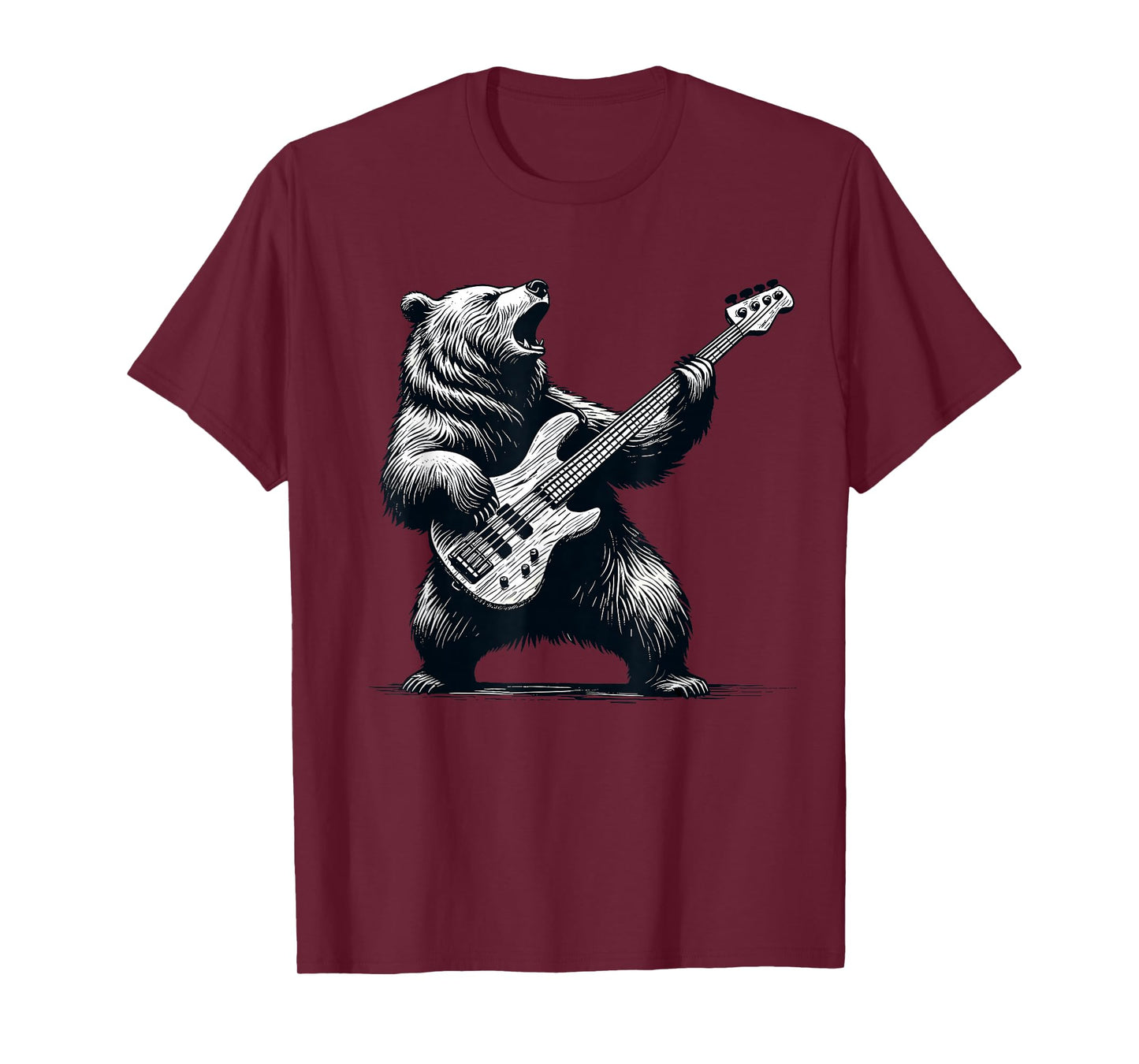 Rocking Bear Bass Guitar Player Concert Festival Music Cool T-Shirt