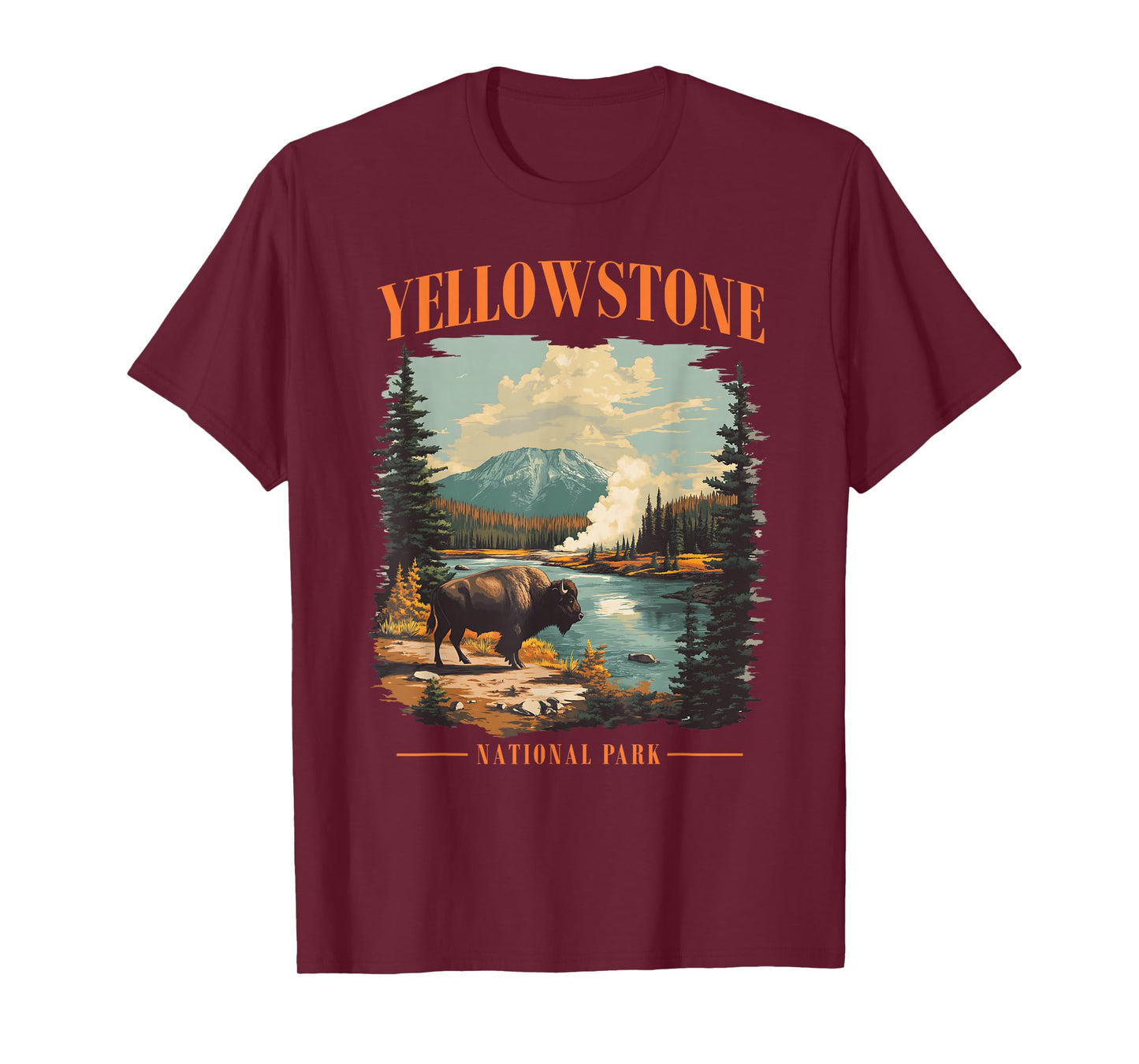 Yellowstone National Park Vintage Hiking Camping T-Shirt