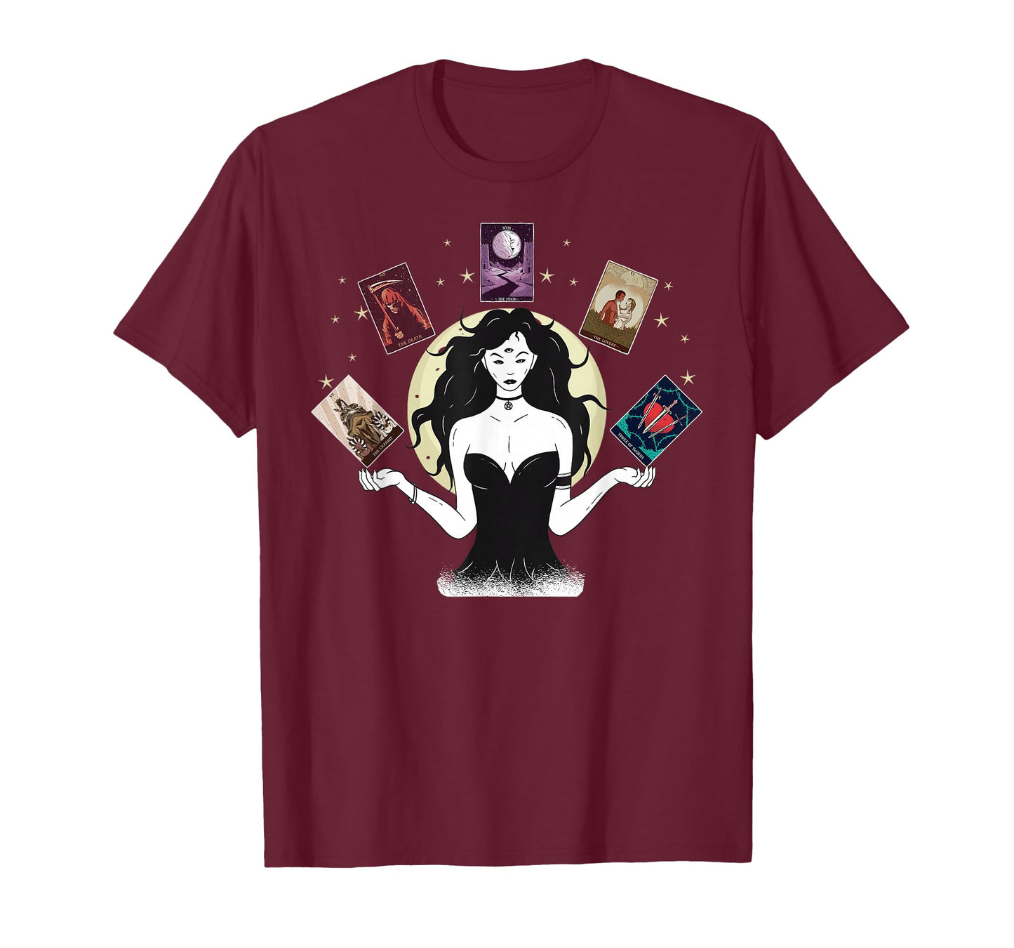 Tarot Card Woman Occult Mystic Esoteric Witchcraft Spiritual T-Shirt