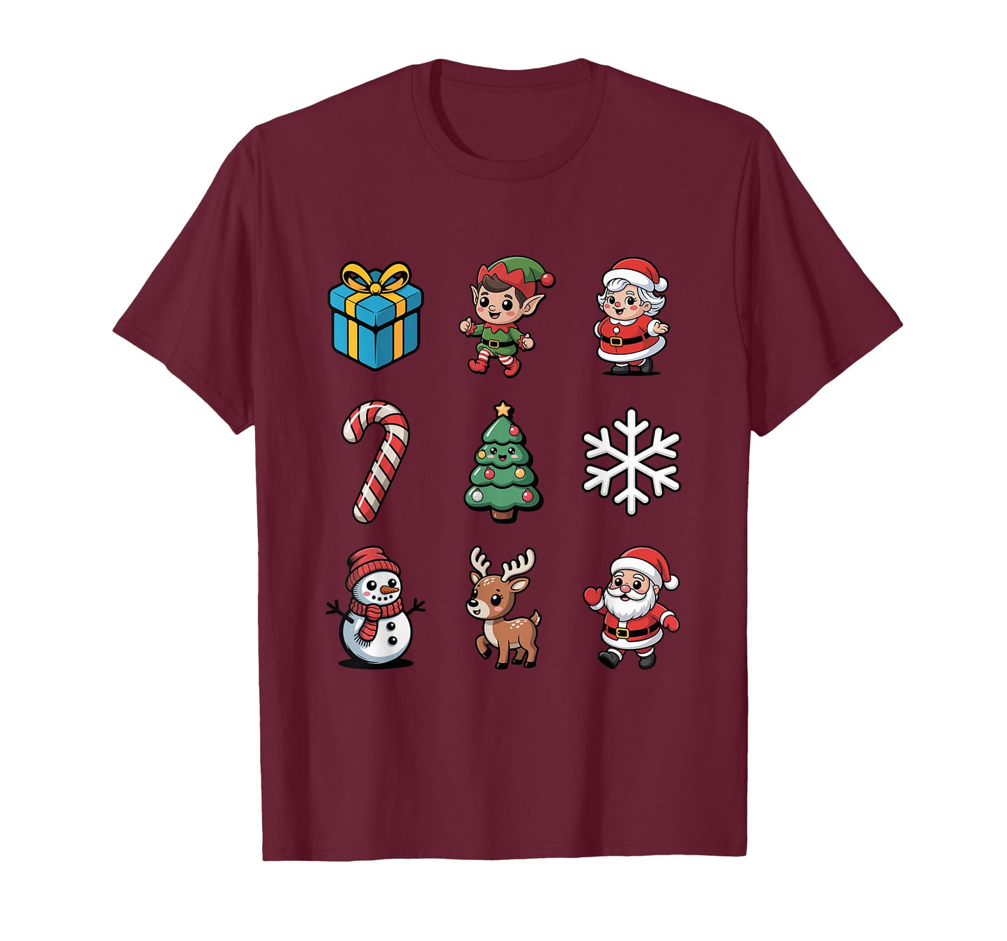 Cute Christmas Elf Tree Santa Reindeer Holiday T-Shirt