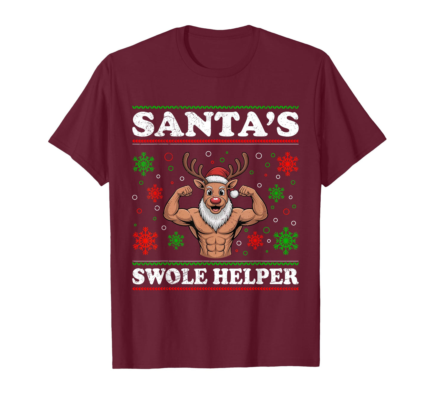 Christmas Santa's Swole Helper Funny Muscle Training T-Shirt