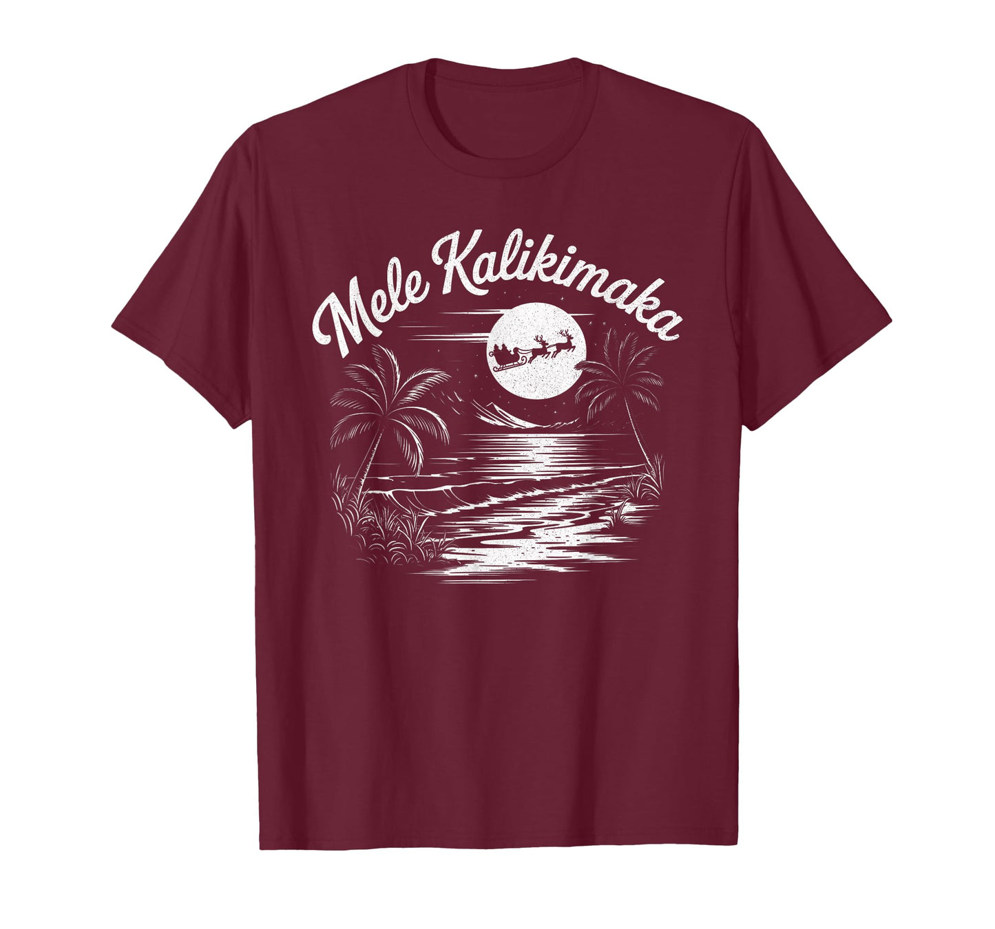 Mele Kalikimaka Christmas Hawaii Beach Hawaiian Santa Surf T-Shirt