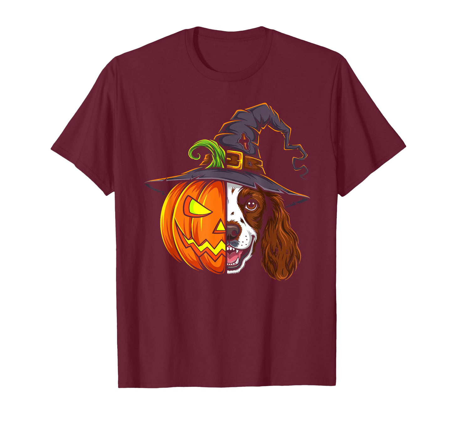 English Springer Spaniel Pumpkin Halloween Kids Mens Womens T-Shirt