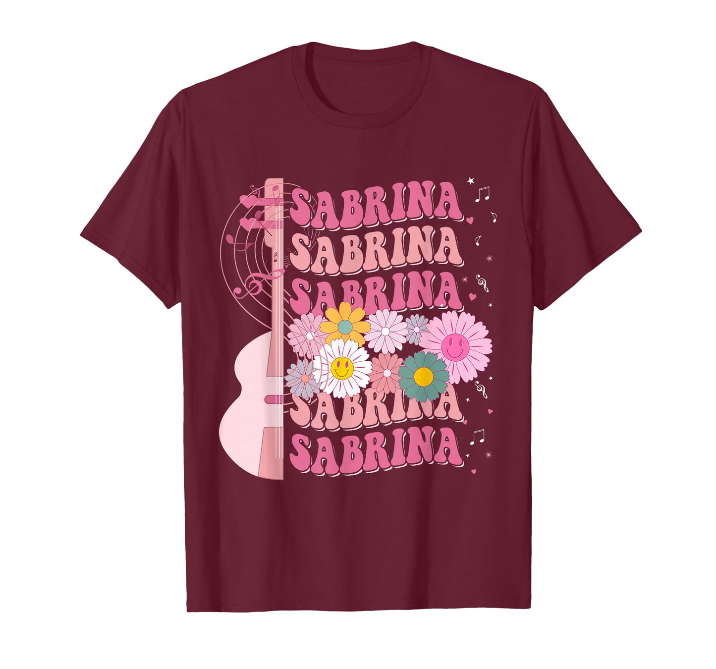 Girl Retro Sabrina Groovy Flower Name Personalized 80's T-Shirt
