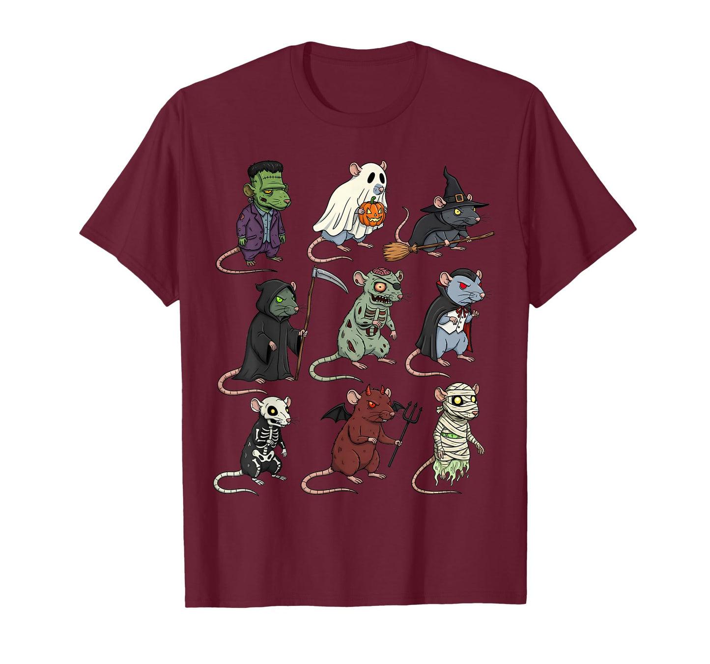 Rat Spooky Witch Boo Zombie Rat Halloween Boys & Girls T-Shirt