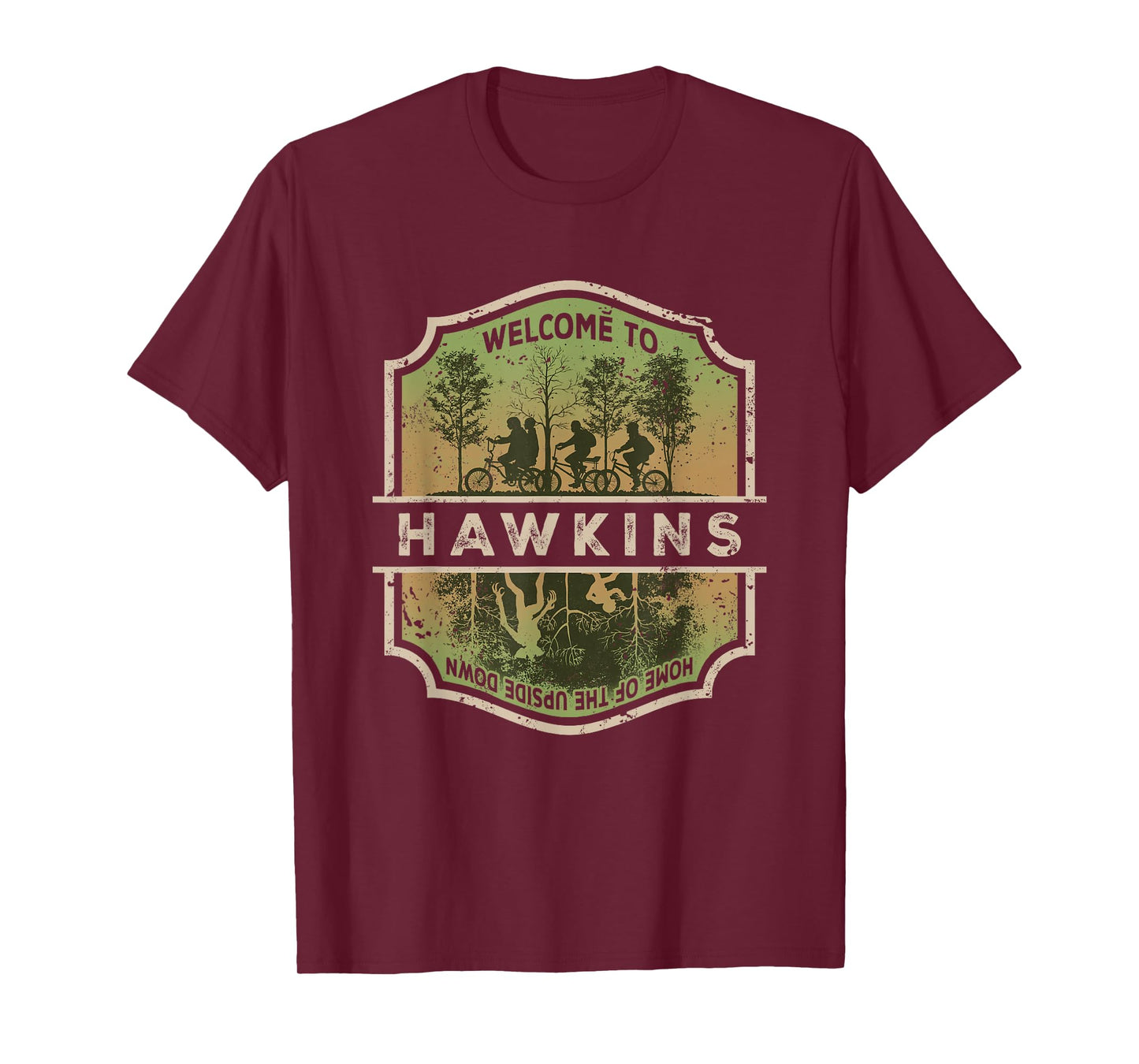 Stranger Things Welcome To Hawkins Upside Down Badge T-Shirt