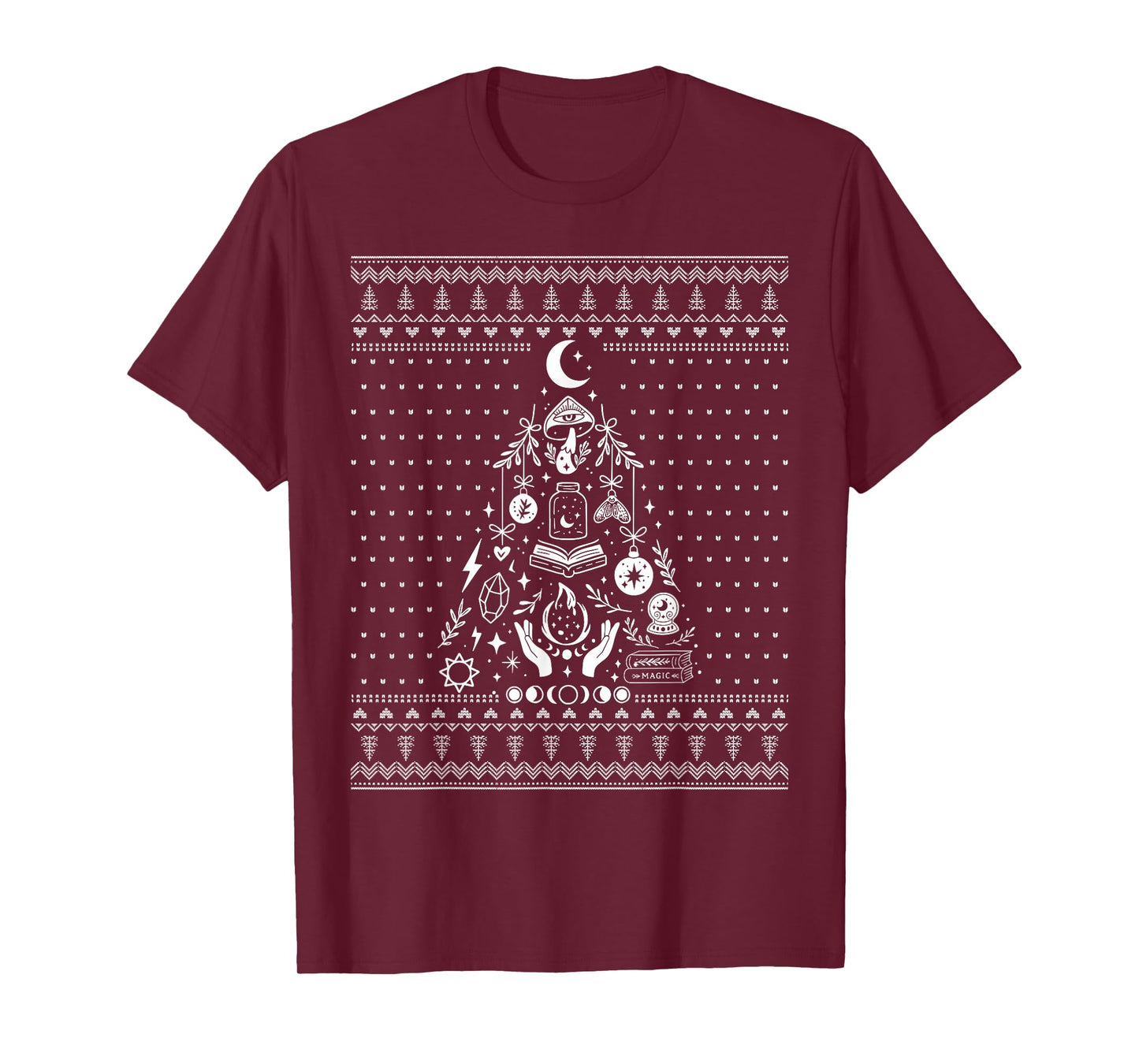 Witchy Christmas Tree Witchcraft Wicca Ugly Sweater T-Shirt