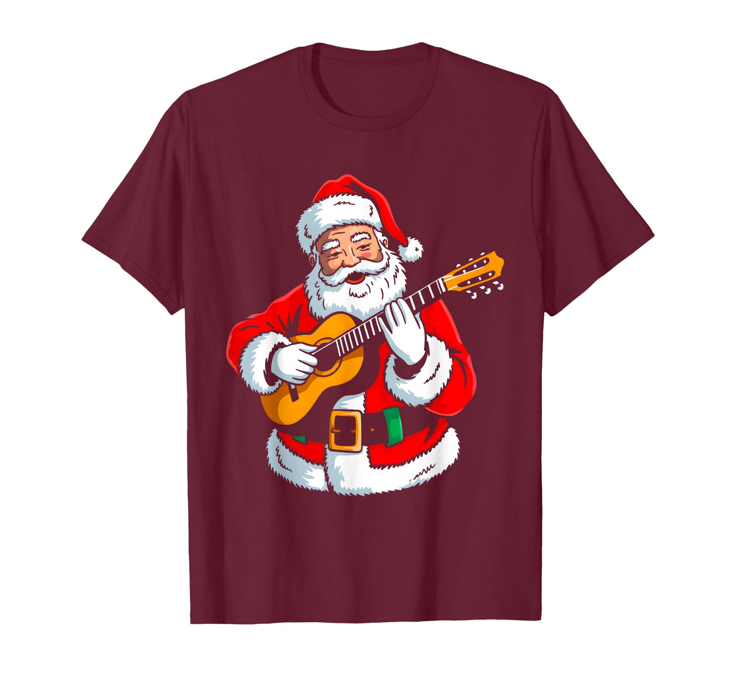 Santa Playing Guitar Classic Xmas Vibes Funny Christmas Pjs T-Shirt