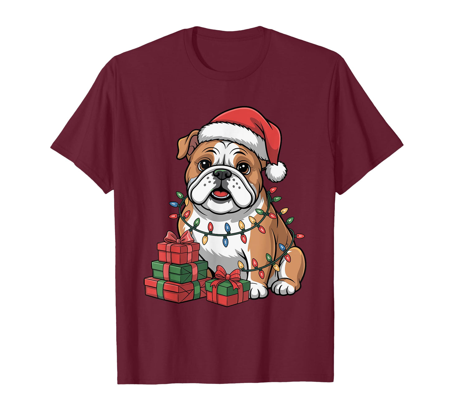 Cute Bulldog Christmas Xmas Design Funny Dog Lover Holiday T-Shirt