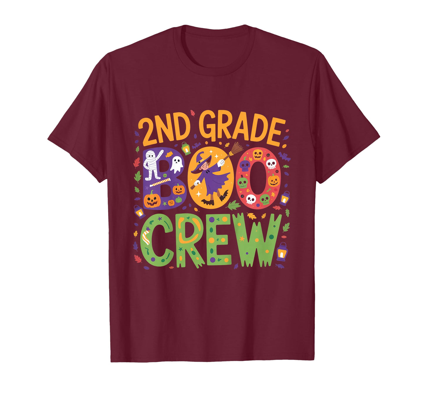2nd Grade Boo Crew Halloween Outfit for School Teachers Kids T-Shirt