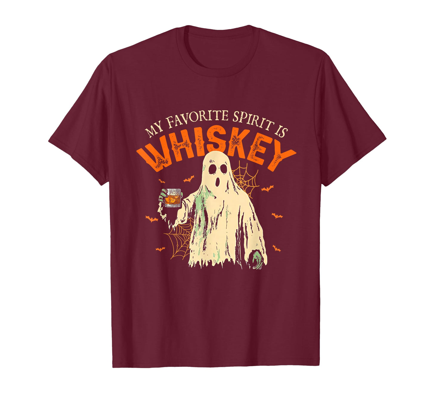 My Favorite Spirit Is Whiskey Funny Ghost Halloween Costume T-Shirt