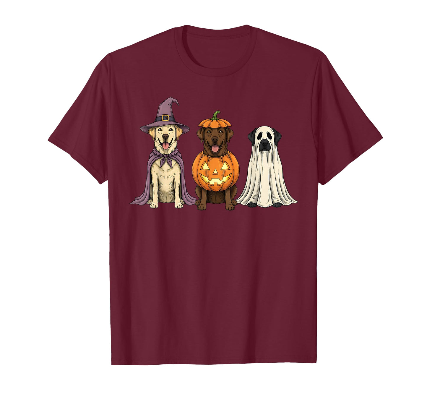 Spooky Ghost Labrador Retriever Pumpkin Halloween Dog Lover T-Shirt
