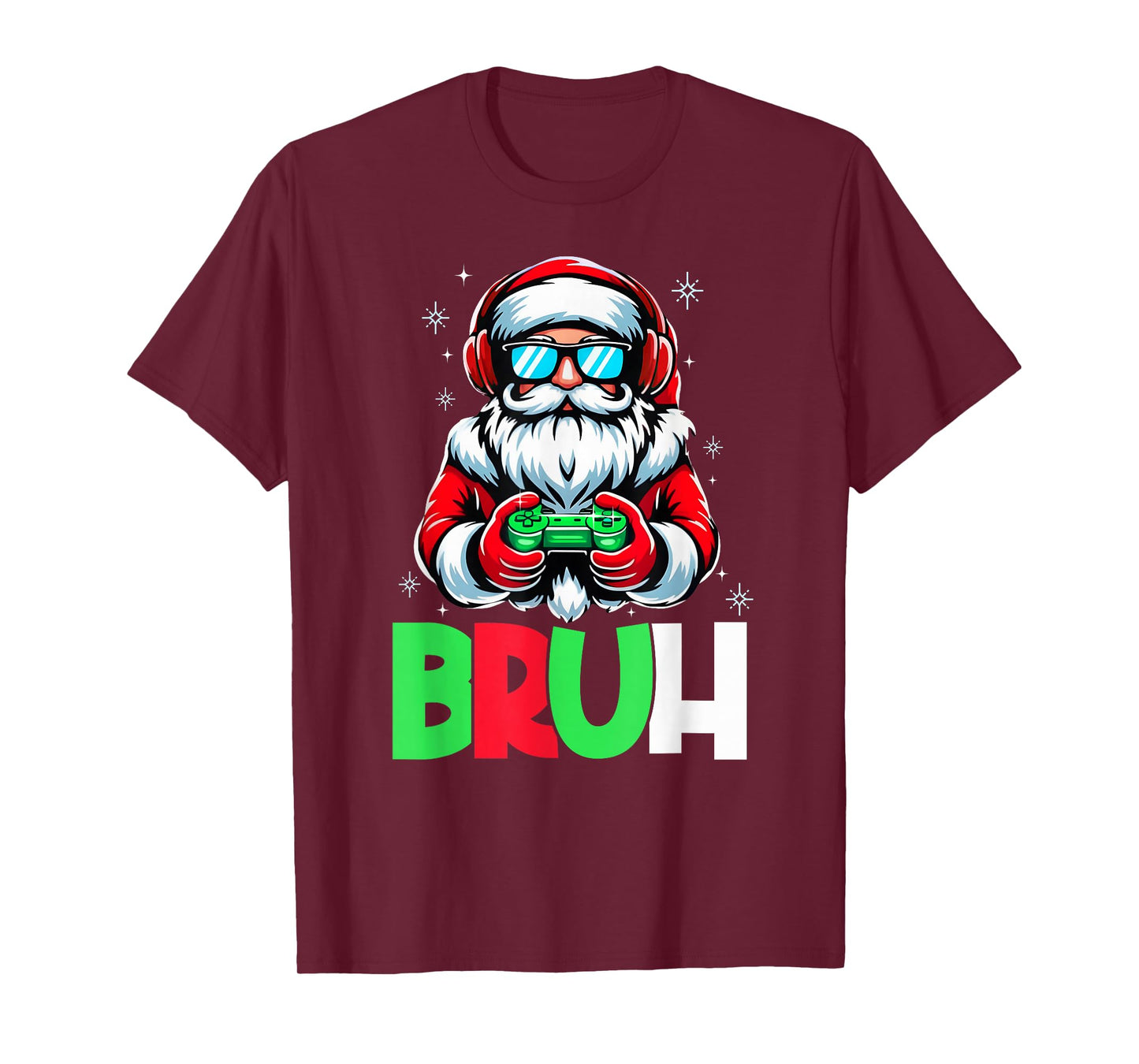 Video Game Santa Xmas Bruh Christmas Gamer Boys Mens Kids T-Shirt