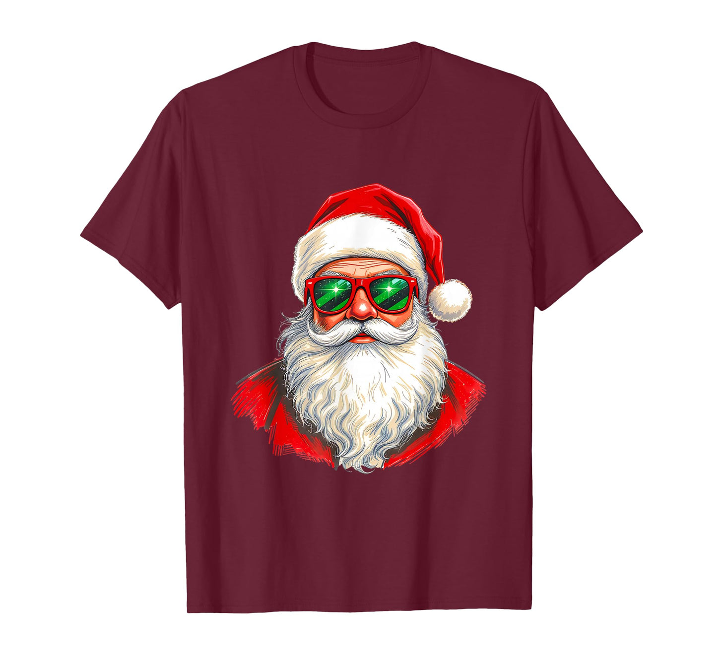 Cool Santa Claus Face Retro Sunglasses Christmas Men Boys T-Shirt
