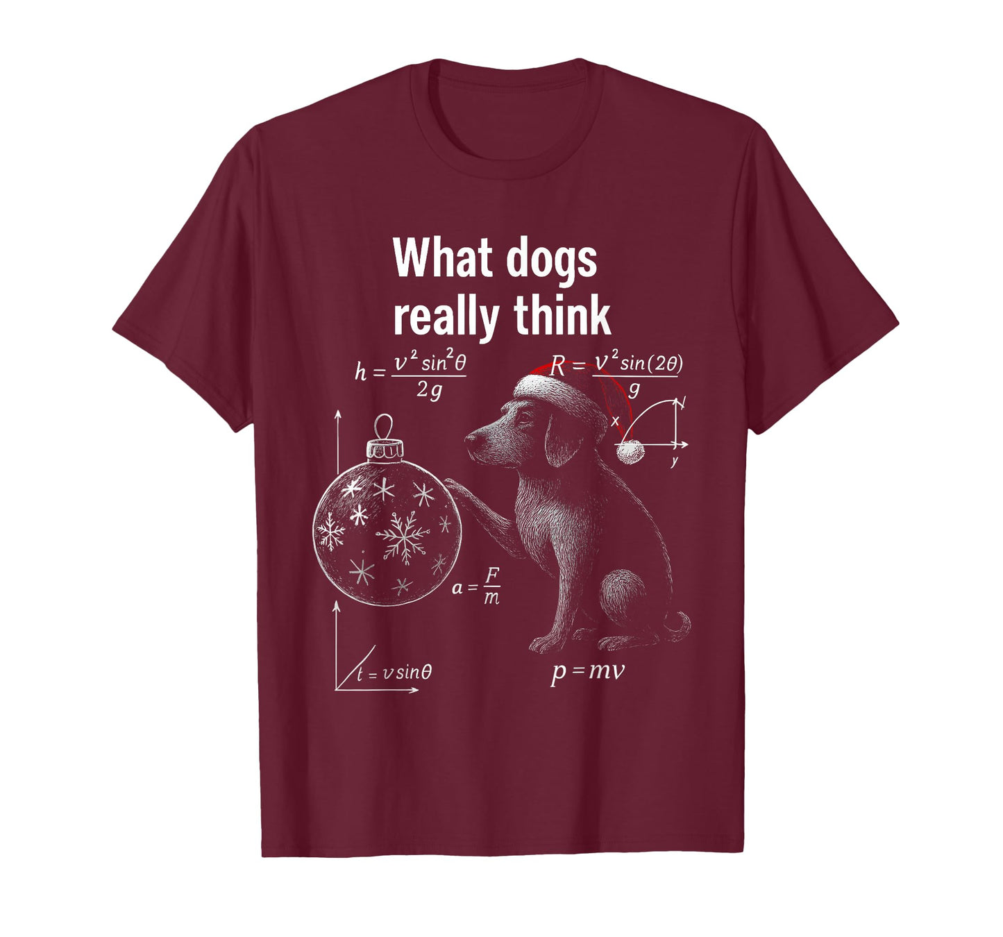 Funny Tennessee Dog Physics Science Humor Christmas T-Shirt