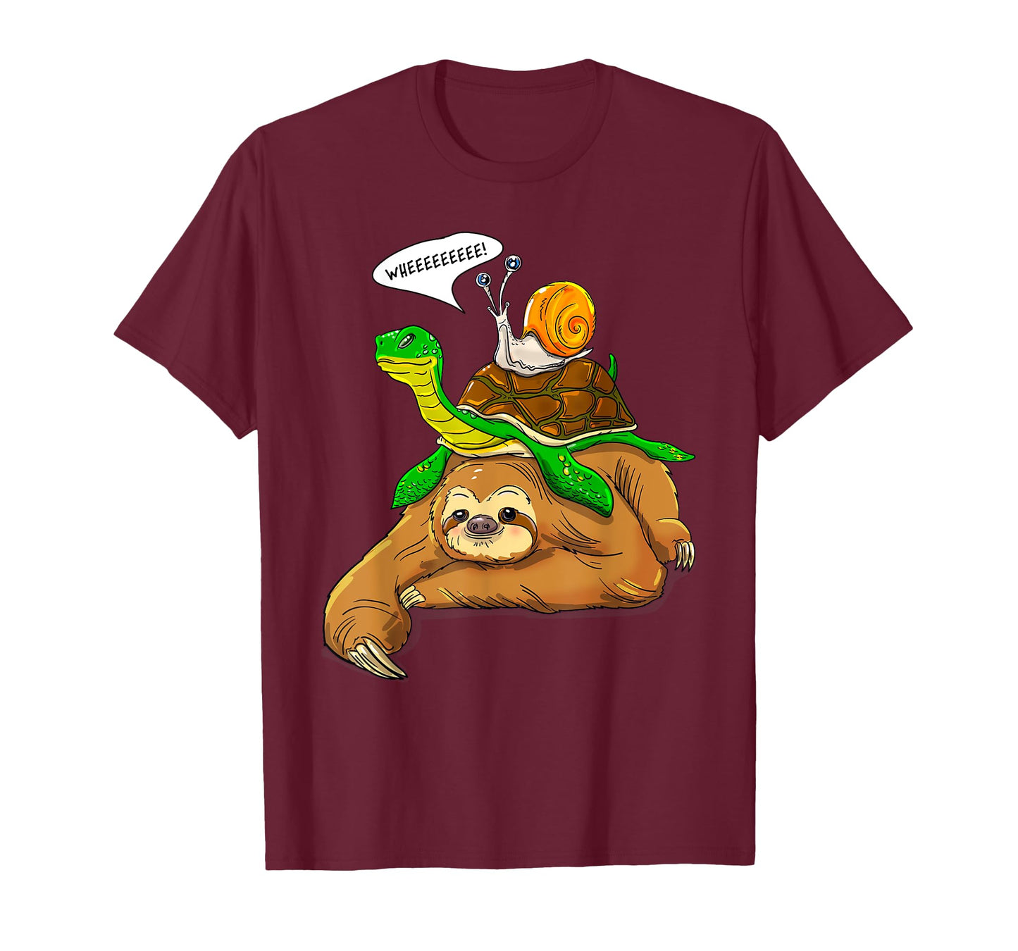 Sloth Turtle Snail Funny Humor Cute Animal Lover T-Shirt