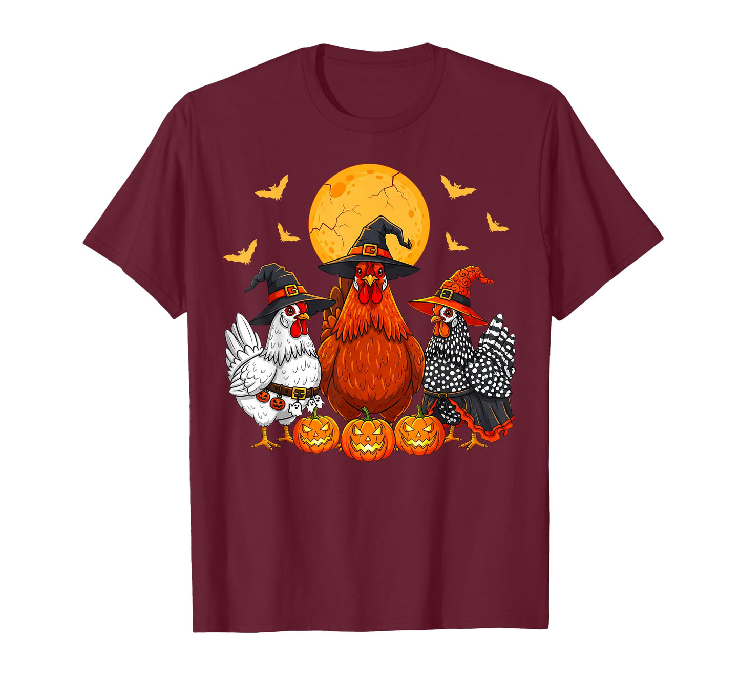 Halloween Costume Spooky Season Funny Chickens Witch T-Shirt