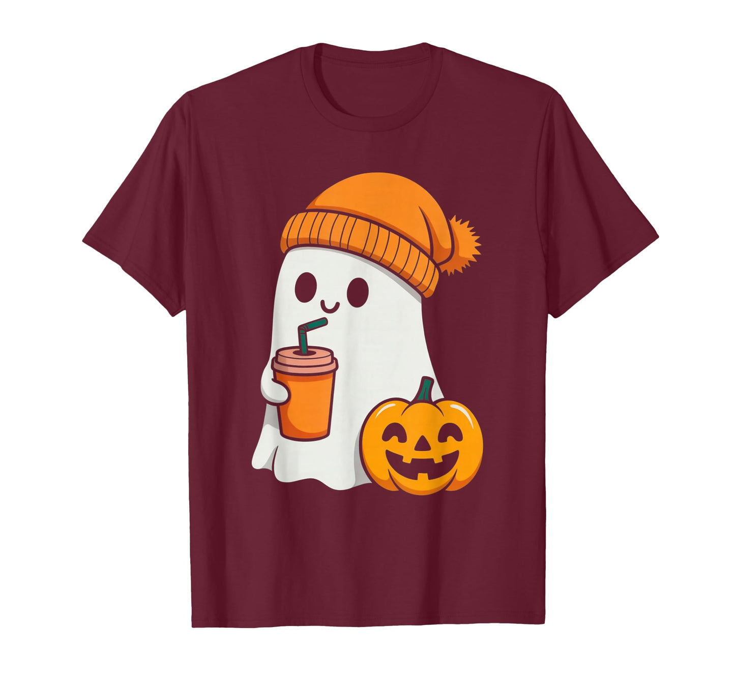 Halloween Costume Ghost Drinking Pumpkin Men Women Gifts T-Shirt