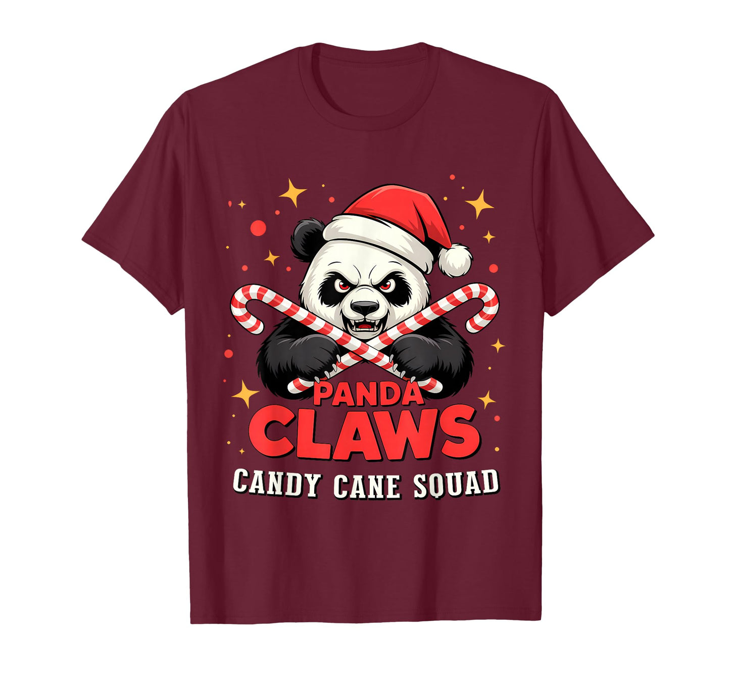 Panda Claws – Candy Cane Squad Christmas T-Shirt