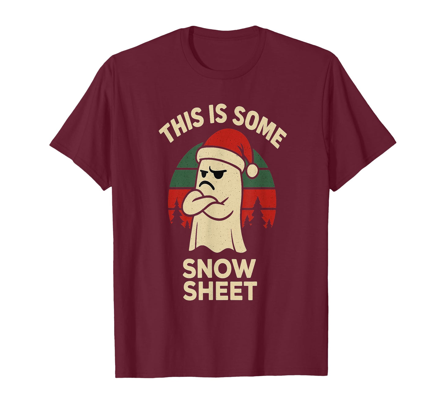 This is Some Snow Sheet Ghost Santa Hat Funny Christmas T-Shirt
