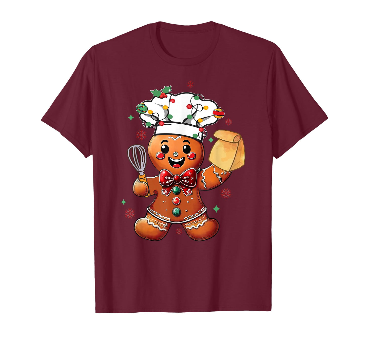 Cute Gingerbread Man Baker Funny Christmas Chef Bake Cookies T-Shirt