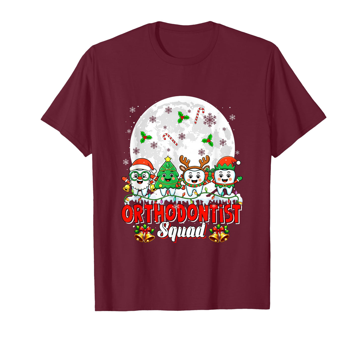 Orthodontist Squad Santa Reindeer Xmas Tree Teeth Dentist T-Shirt