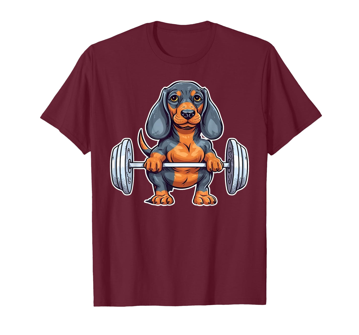 Dachshund Weightlifting Funny Deadlift Men Fitness Gym Gifts T-Shirt