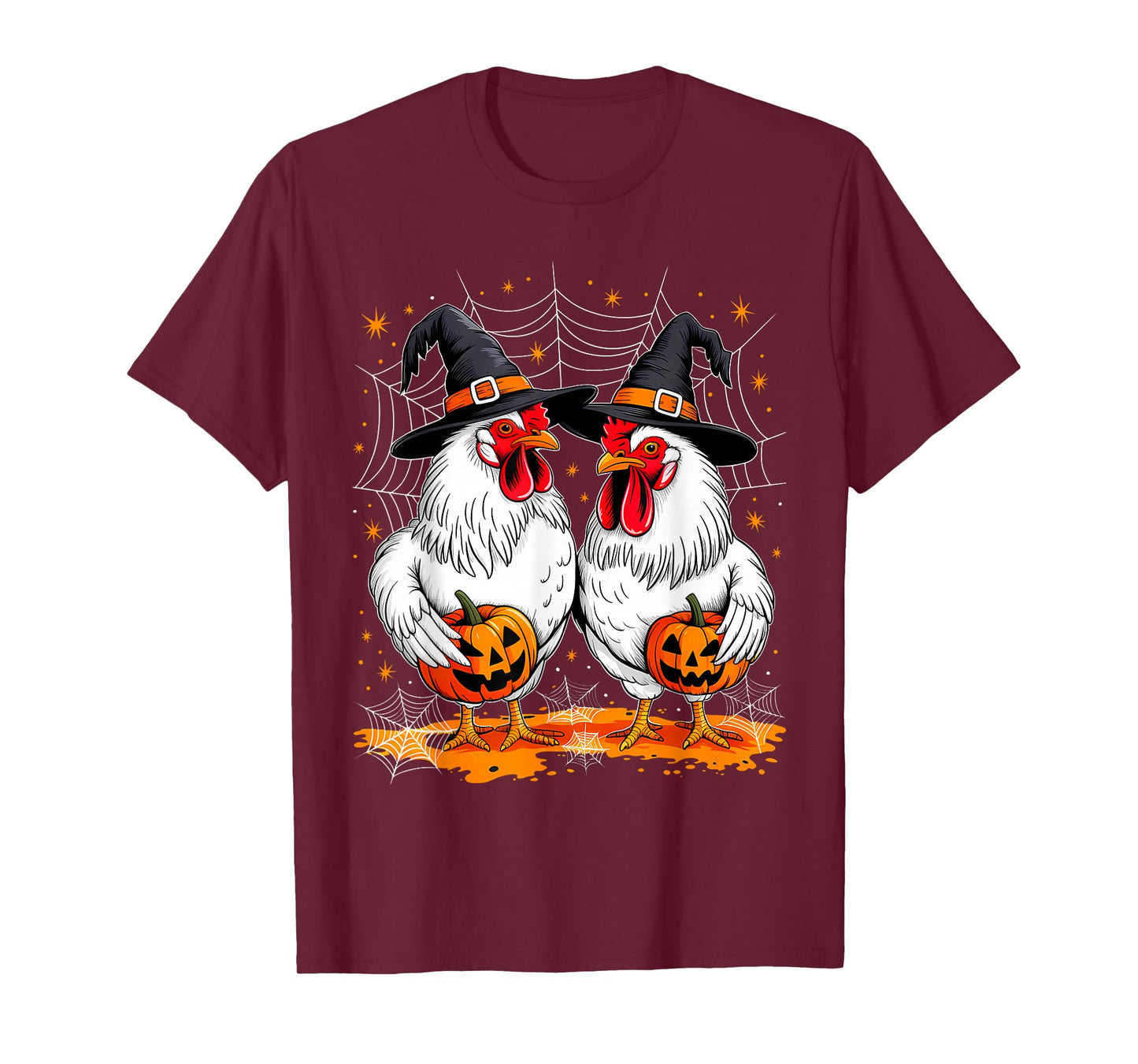 Funny Chickens Roosters Witches Halloween Costume Spooky T-Shirt
