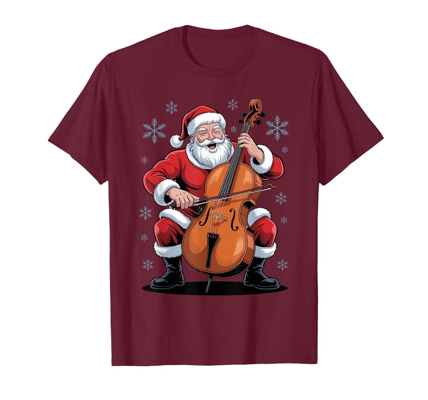Santa Playing Cello Funny Holiday Chrismas Xmas Pajama T-Shirt