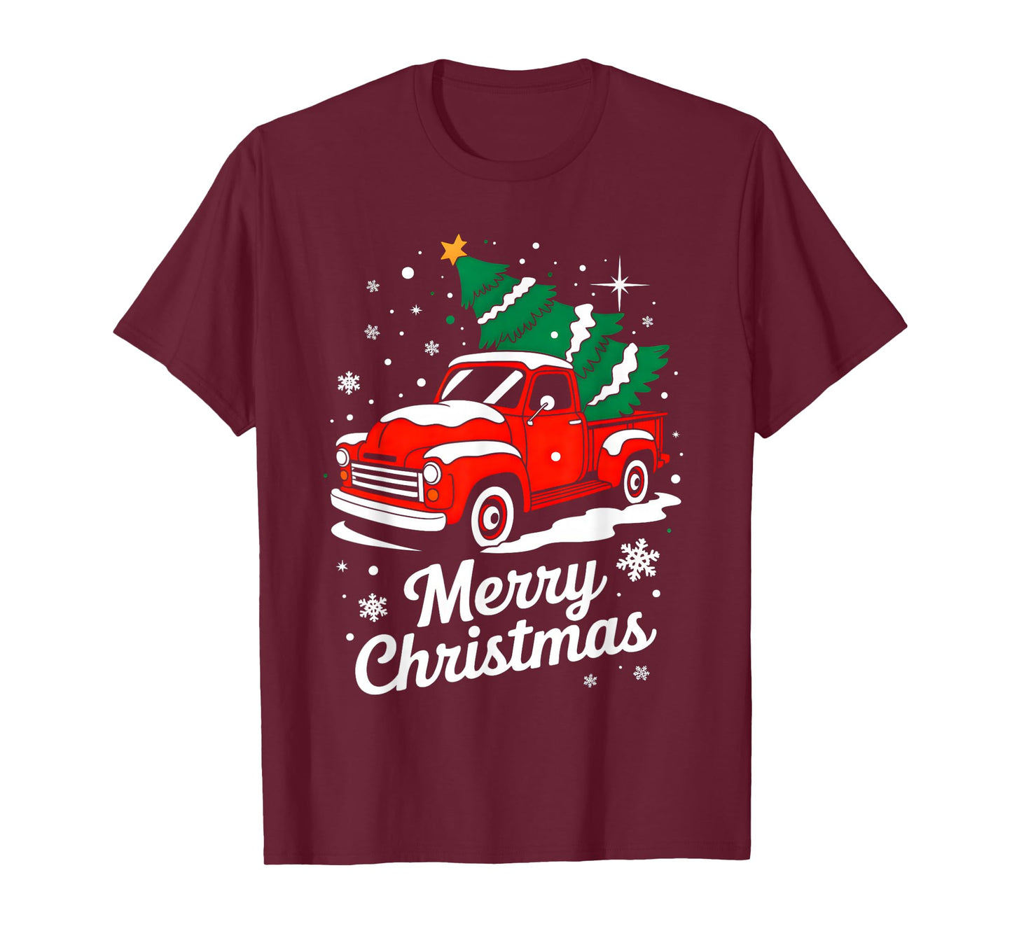 Merry Christmas Red Truck Family Matching Christmas Pajama T-Shirt