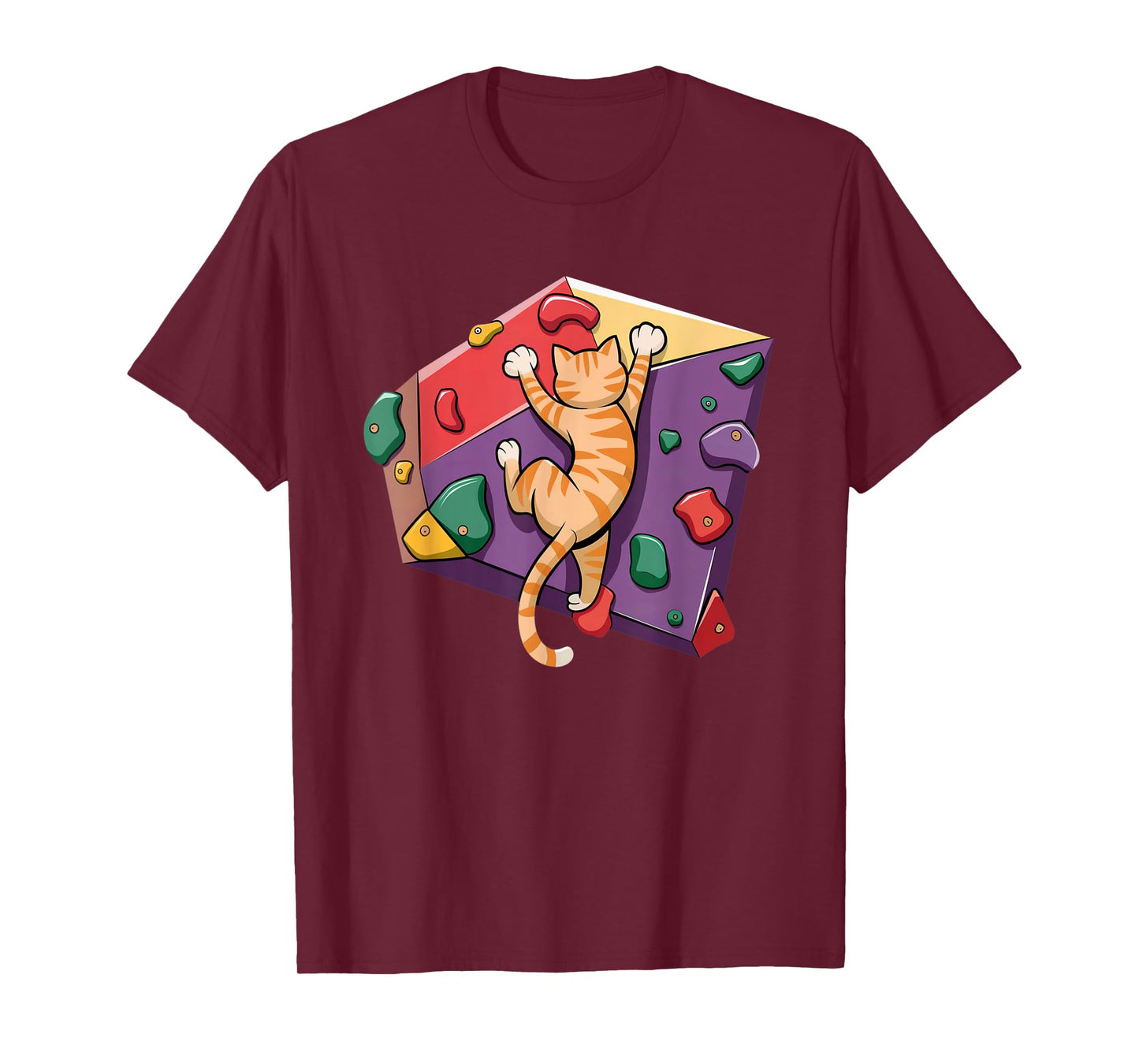 Funny Bouldering Cat – Rock Climbing & Cat Lover Design T-Shirt