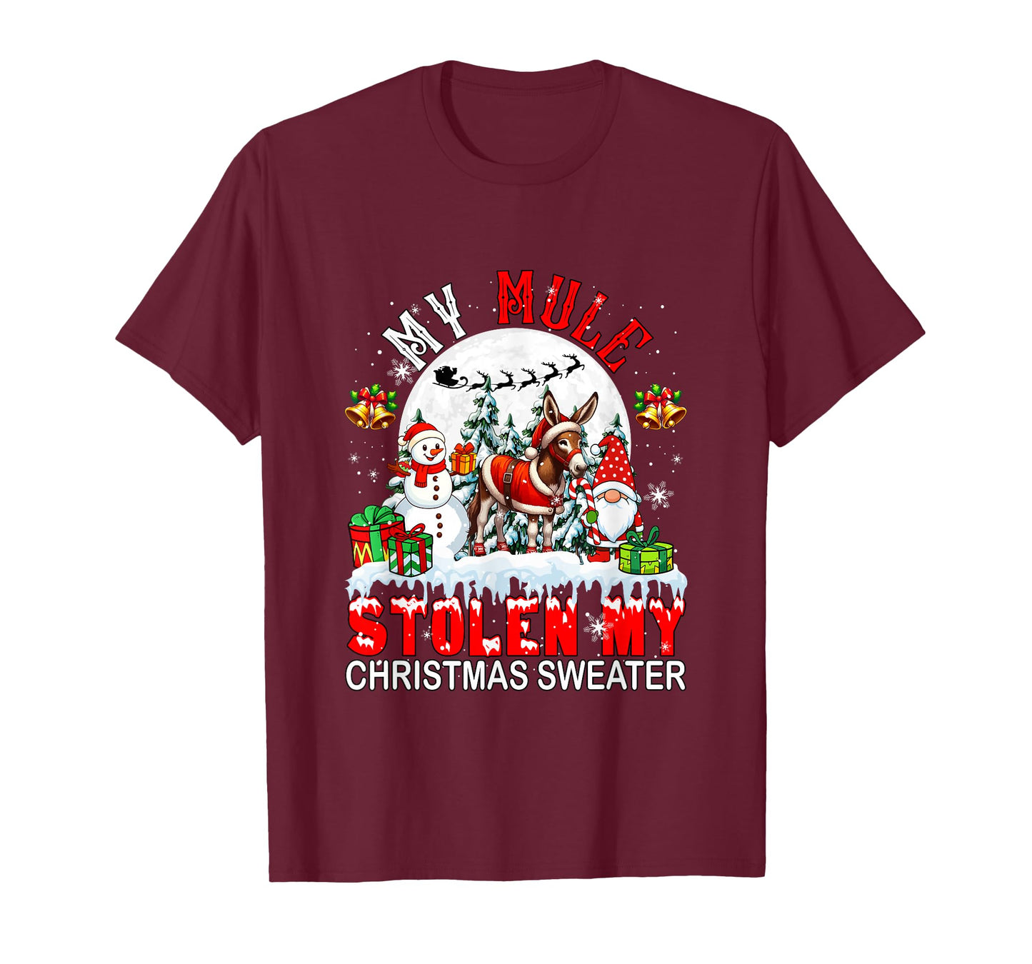 My Mule Stolen My Christmas Sweater Santa Dog Owner T-Shirt