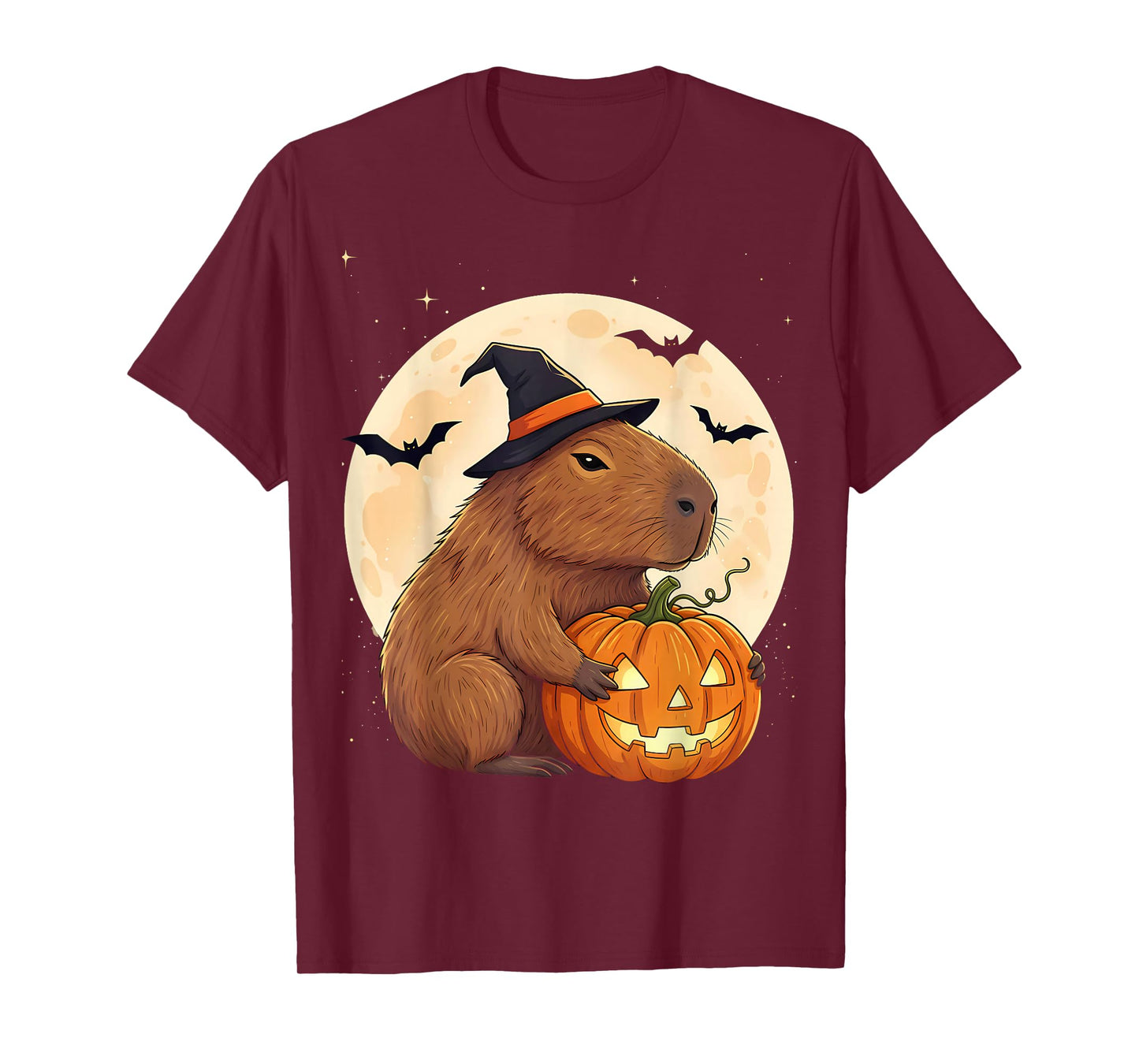 Halloween Capybara Witch Hat Pumpkin Spooky T-Shirt