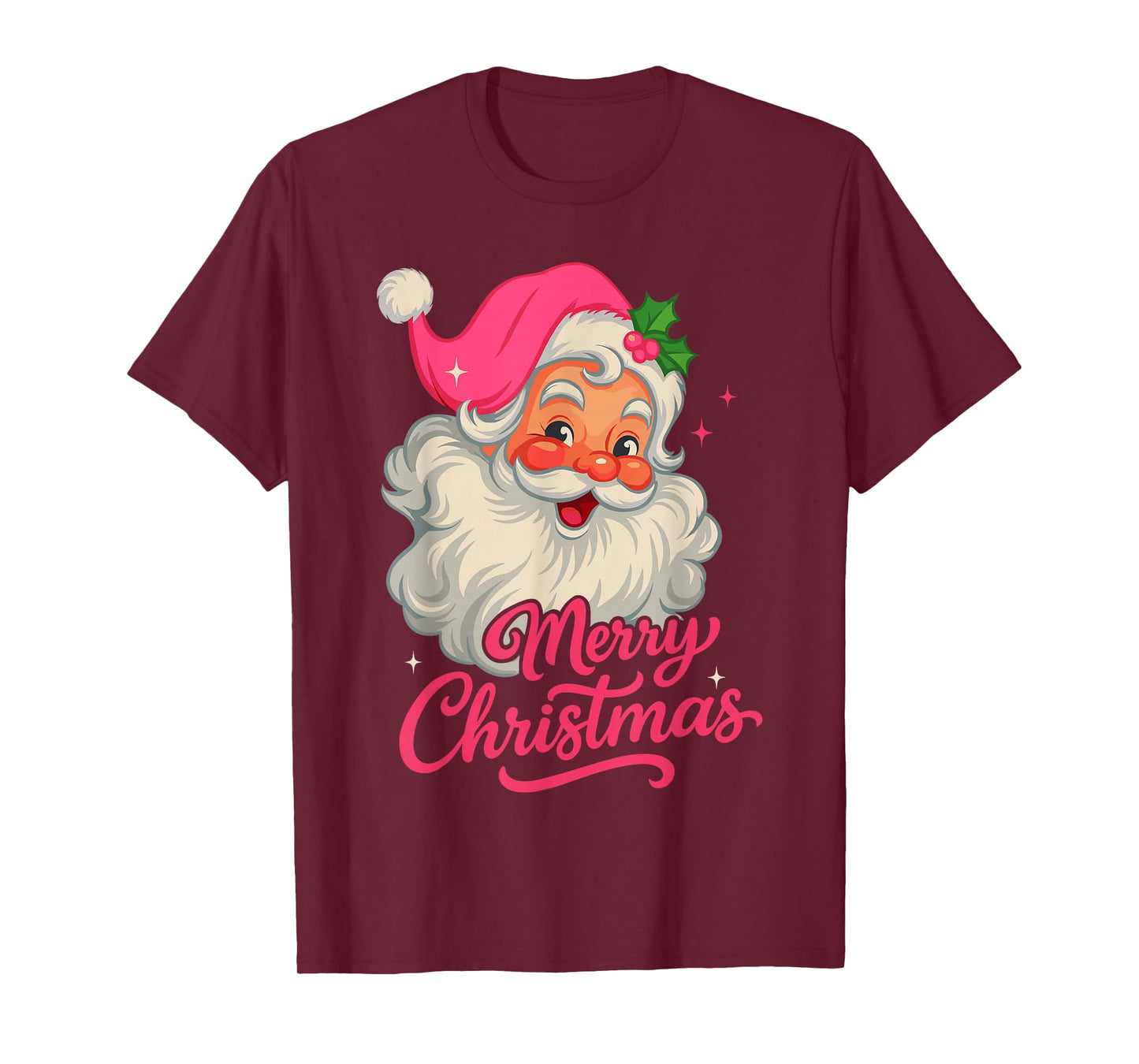 Funny Shirt for Men Christmas, Vintage Pink Santa T-Shirt