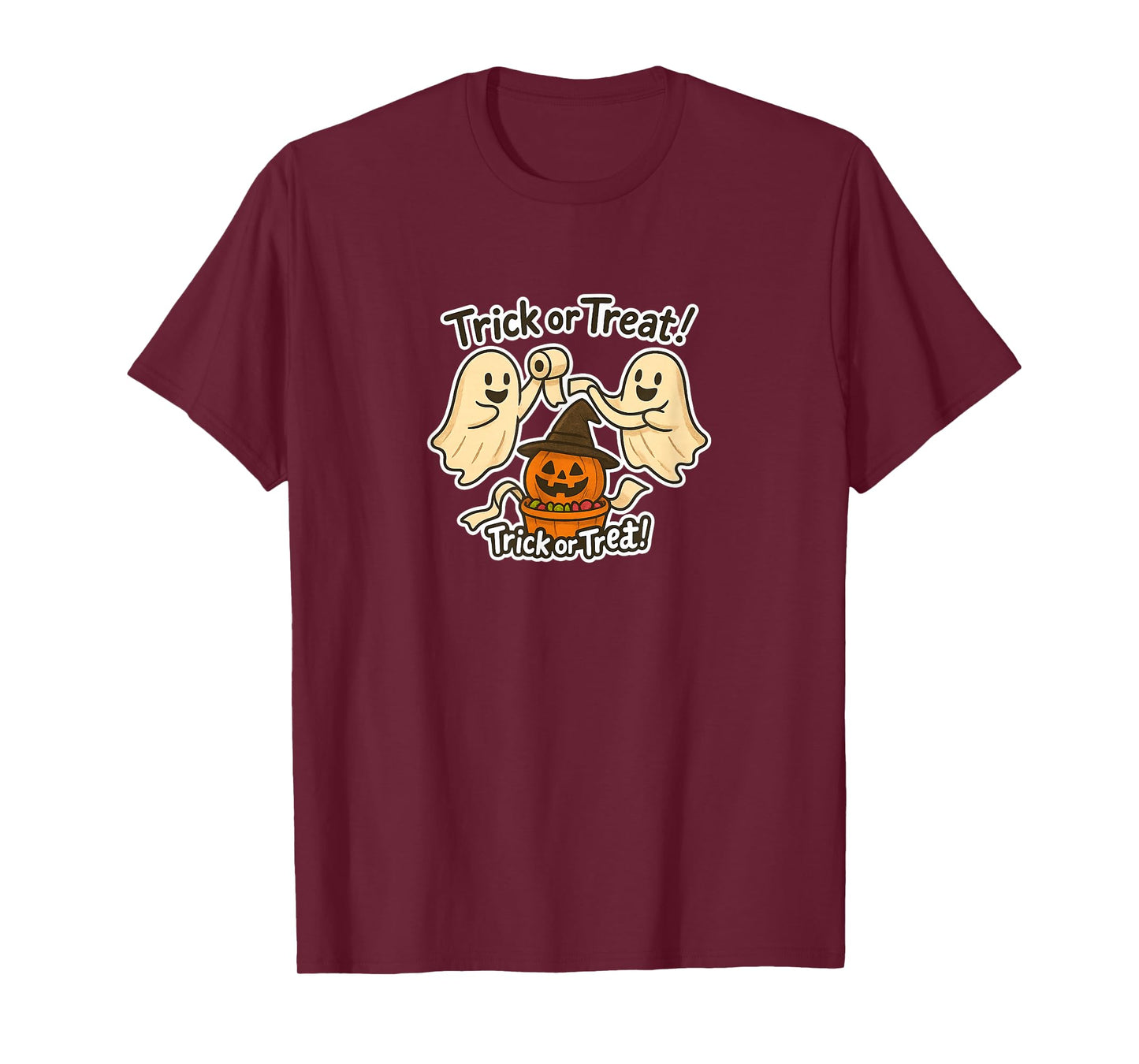 Halloween -Trick or Treat! – Cute Ghosts, Pumpkin & Candy T-Shirt