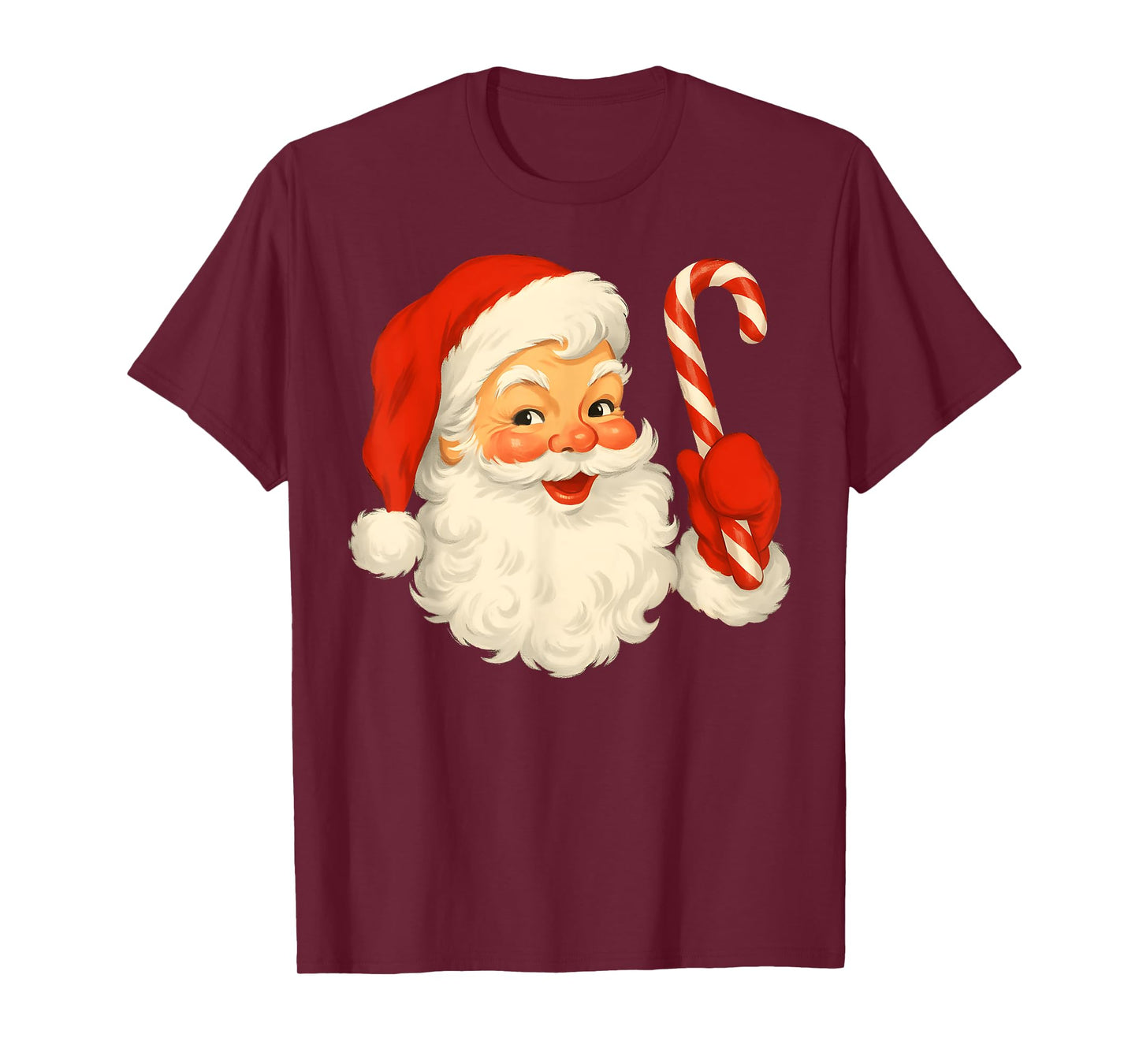 Vintage Retro Jolly Santa Claus Face Christmas Pajamas T-Shirt