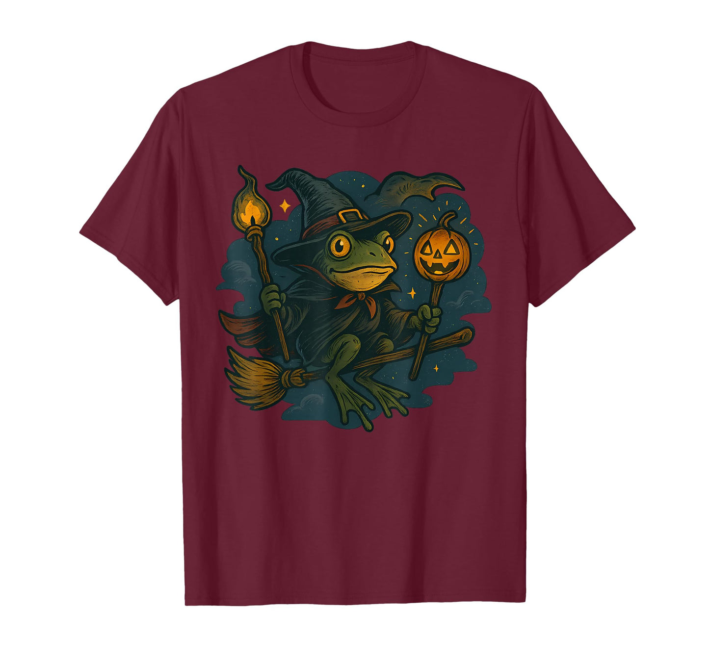 Cute Witch Frog Halloween Funny Spooky Costume T-Shirt