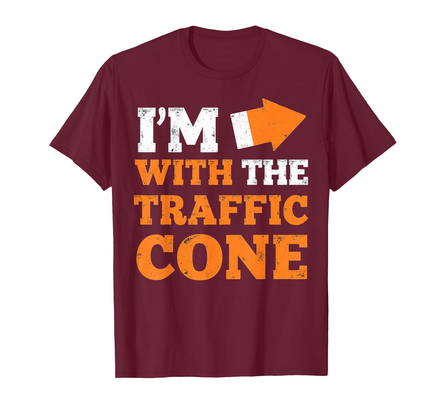 I'm With The Traffic Cone Funny Halloween Couple T-Shirt
