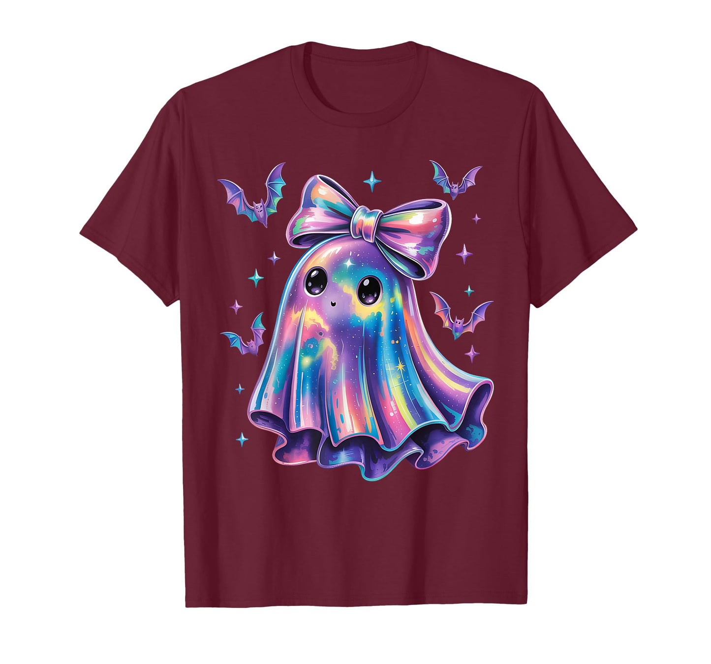 Cute Ghost Coquette Bow Halloween Spooky Season Girl Women T-Shirt