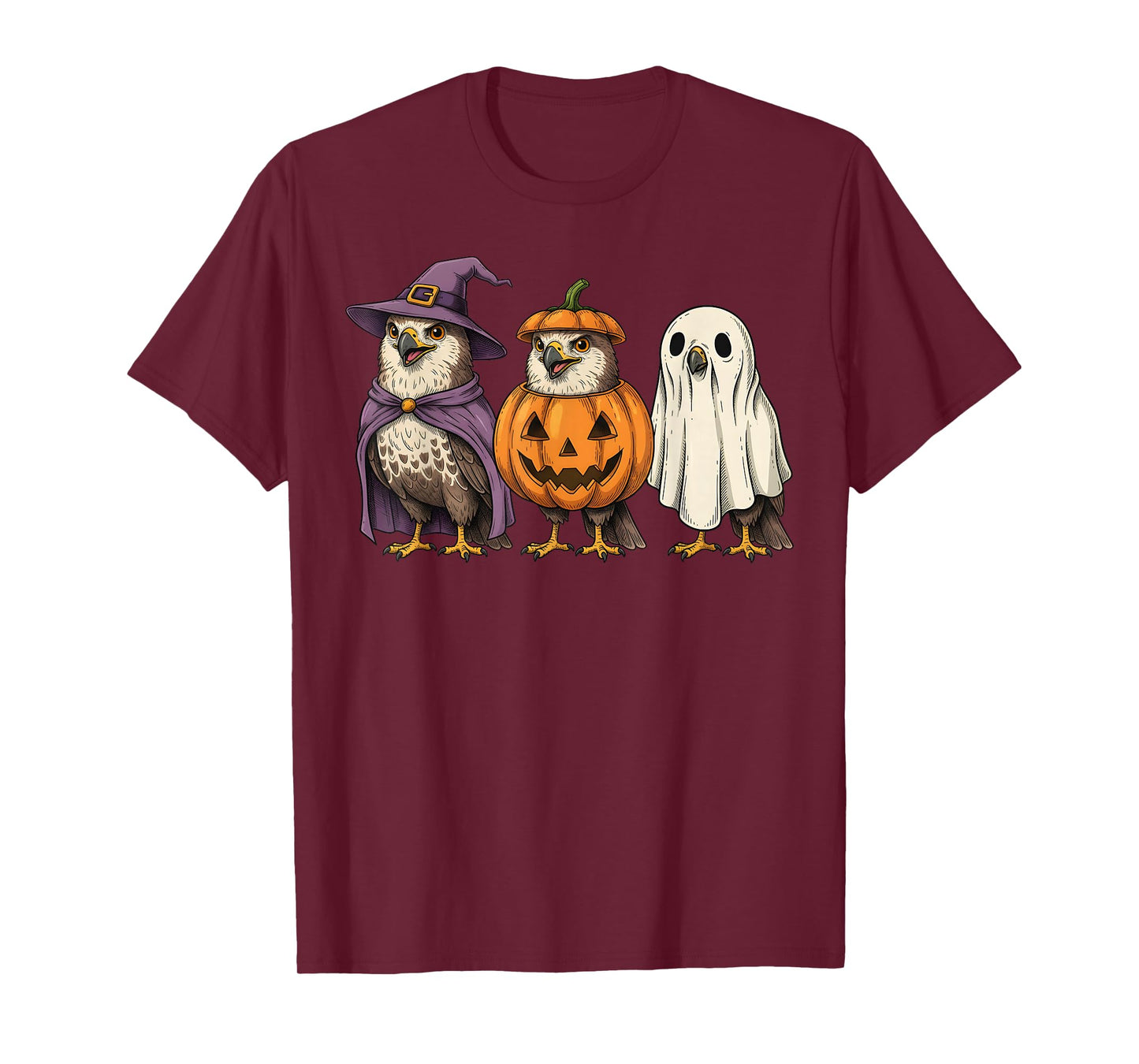 Spooky Ghost Hawk Lover Pumpkin Halloween T-Shirt