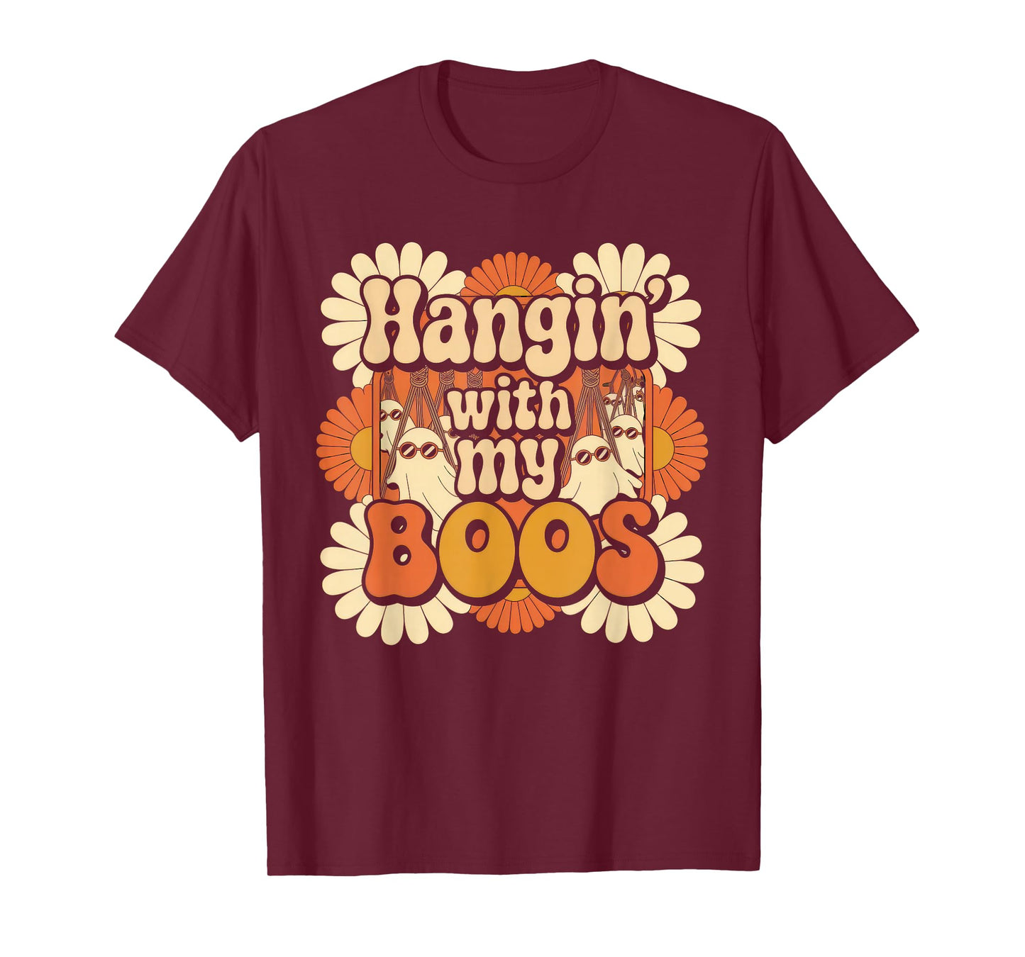 Hangin' with My Boos Tshirt Halloween Ghost Scary Witch Men T-Shirt