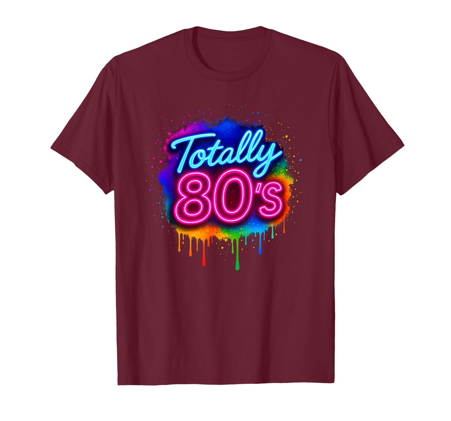 1980's Colorful Totally 80's Funny Retro 80 Rave Theme Party T-Shirt