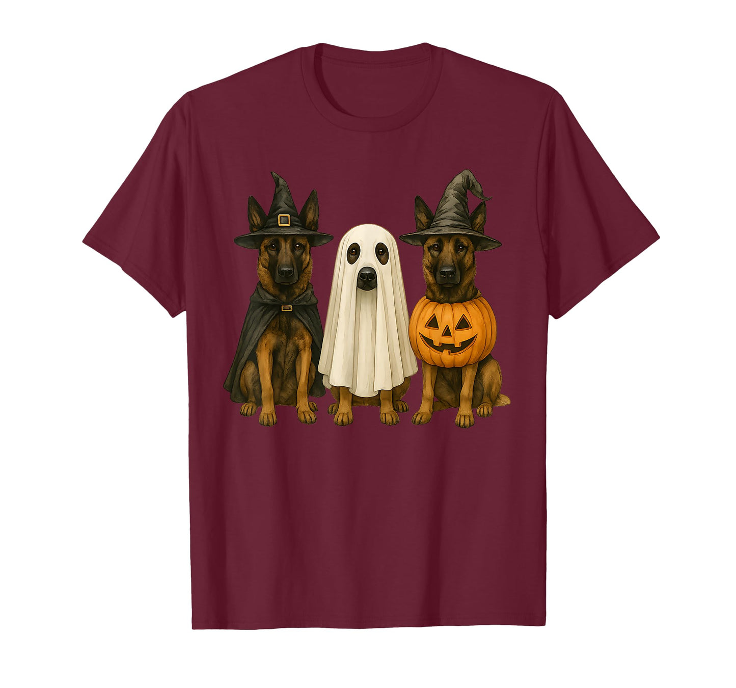 Belgian Malinois Halloween Dog Witch Ghost Pumpkin T-Shirt