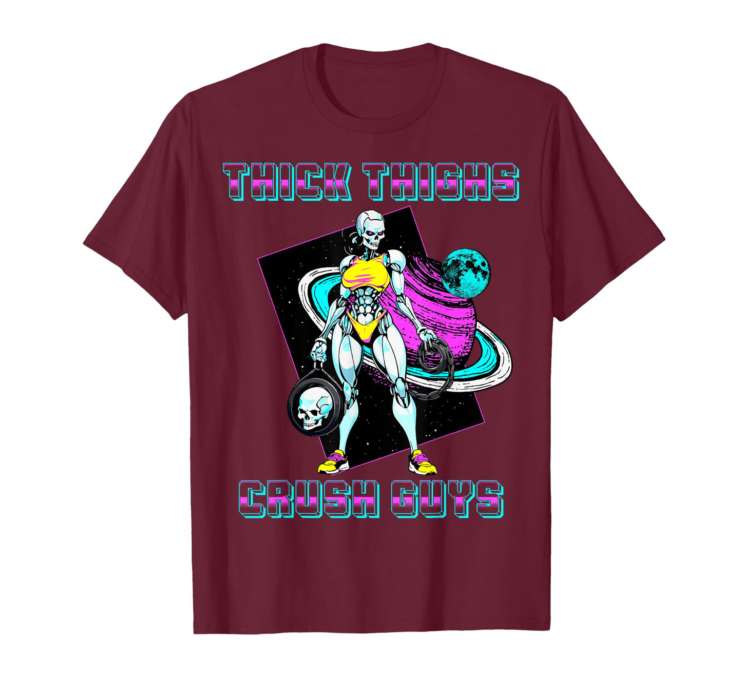 Thick Thighs Crush Guys Weightlifting Bodybuilding Gym T-Shirt