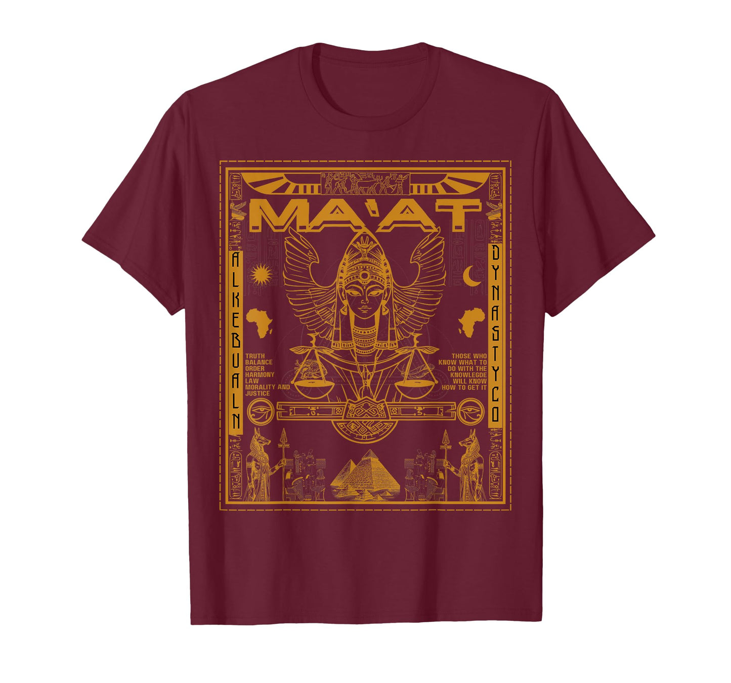 Sacred Geometry Egyptian MA’AT Maat Eye Of Horus Art T-Shirt