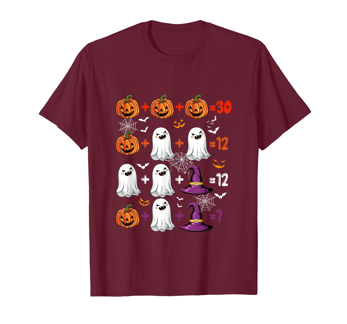 Halloween Quiz Math Witch Boo Carved Pumpkin Teacher Student T-Shirt
