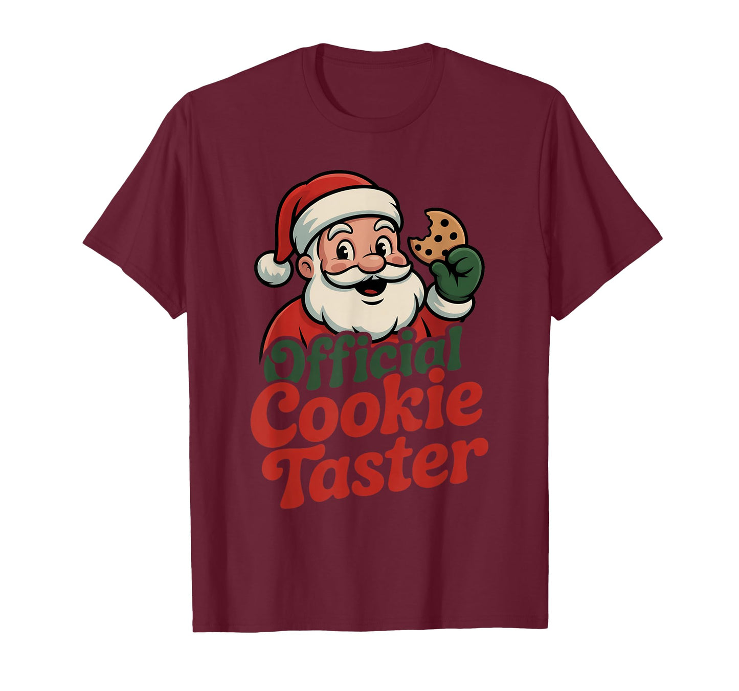 Official Cookie Taster Funny Vintage Santa Christmas T-Shirt